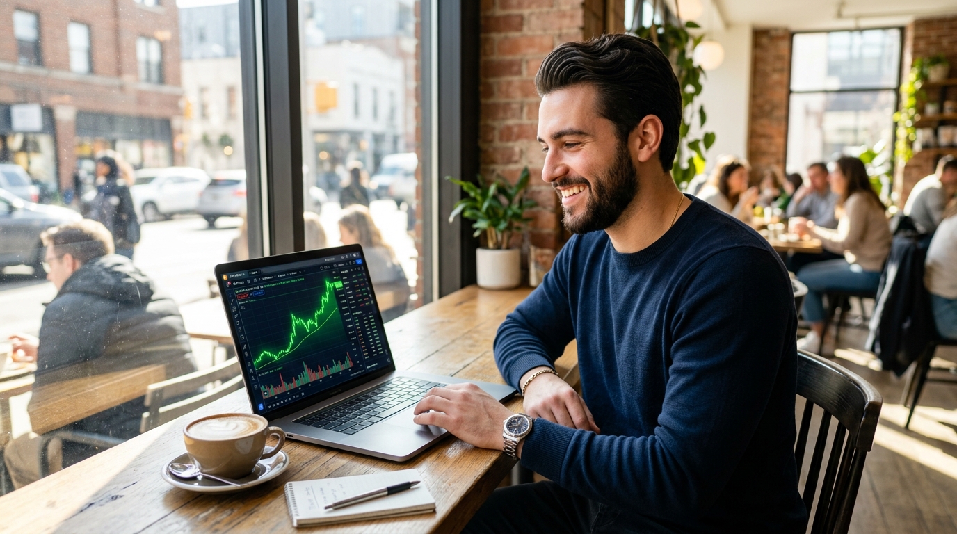 Happy Successful Crypto Trader